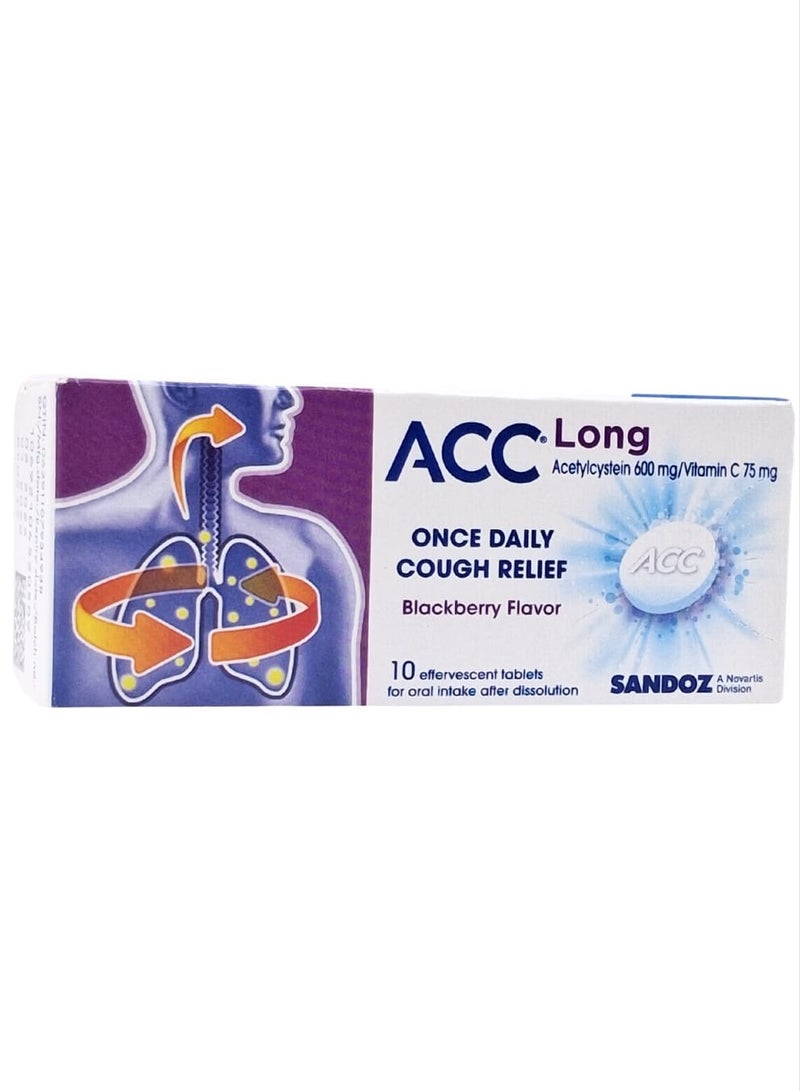 اي سي سي أقراص أفيرفيسنت طويلة المفعول ACC 600 مجم – 10 أقراص | أسيتيل سيستئين - Image 1